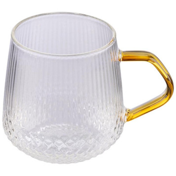 Кружка Leonord AROMA 435 мл из боросиликатного стекла с рельефным корпусом MALLONY 106476-1