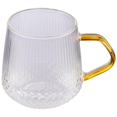 Кружка Leonord AROMA 435 мл из боросиликатного стекла с рельефным корпусом MALLONY 106476-1