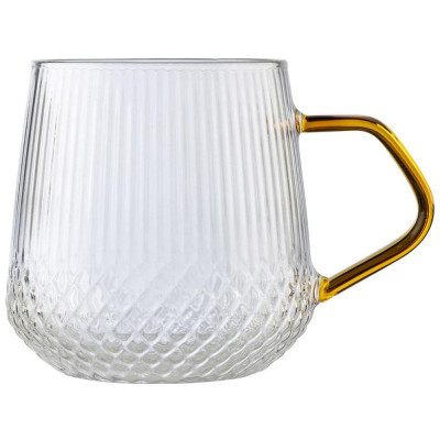 Кружка Leonord AROMA 435 мл из боросиликатного стекла с рельефным корпусом MALLONY 106476-2