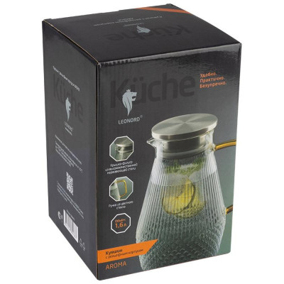 Кувшин Leonord AROMA 1.6л из боросиликатного рельефного стекла MALLONY 106478-3