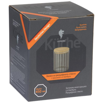 Банка из рельефного стекла Leonord 'AROMA RIVIERA' 450мл MALLONY 108278-4