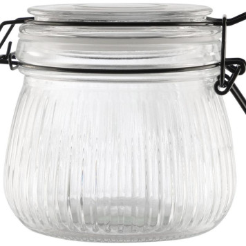 Банка из рельефного стекла 0.5л LA SCALA с бугельным замком MALLONY 108317-1