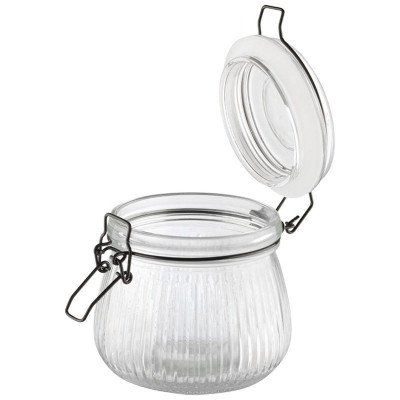 Банка из рельефного стекла 0.5л LA SCALA с бугельным замком MALLONY 108317-2