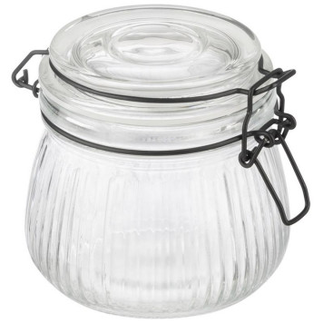Банка из рельефного стекла 0.5л LA SCALA с бугельным замком MALLONY 108317