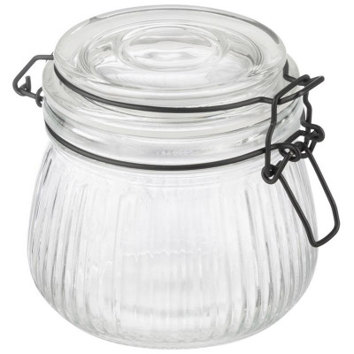 Банка из рельефного стекла 0.5л LA SCALA с бугельным замком MALLONY 108317