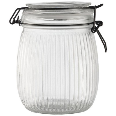 Банка из рельефного стекла 0.75л LA SCALA с бугельным замком MALLONY 108318-1