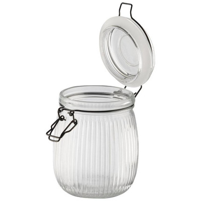 Банка из рельефного стекла 0.75л LA SCALA с бугельным замком MALLONY 108318-2