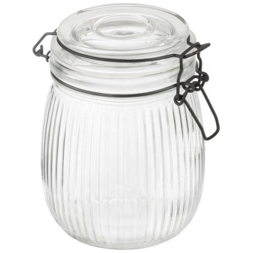 Банка из рельефного стекла 0.75л LA SCALA с бугельным замком MALLONY 108318