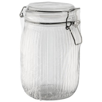 Банка из рельефного стекла 0.75л LA SCALA с бугельным замком MALLONY 108318-3
