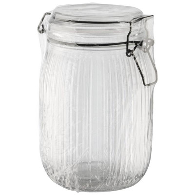 Банка из рельефного стекла 0.75л LA SCALA с бугельным замком MALLONY 108318-3