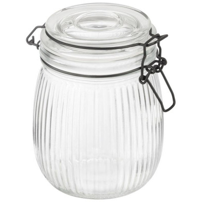 Банка из рельефного стекла 0.75л LA SCALA с бугельным замком MALLONY 108318