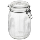 Банка из рельефного стекла 1.0л LA SCALA с бугельным замком MALLONY 108321