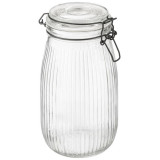 Банка из рельефного стекла 1.5л LA SCALA с бугельным замком MALLONY 108322
