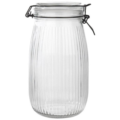 Банка из рельефного стекла 1.5л LA SCALA с бугельным замком MALLONY 108322-1