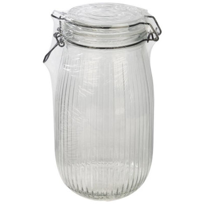 Банка из рельефного стекла 1.5л LA SCALA с бугельным замком MALLONY 108322-3