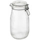Банка из рельефного стекла 1.5л LA SCALA с бугельным замком MALLONY 108322