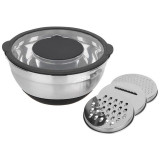 Миска из нерж.стали AMARENA с крышкой-теркой (3 терки в комплекте) MALLONY 108660