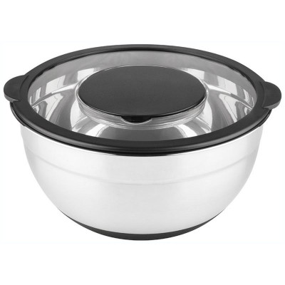Миска из нерж.стали AMARENA с крышкой-теркой (3 терки в комплекте) MALLONY 108660-2