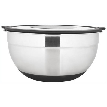 Миска из нерж.стали AMARENA с крышкой-теркой (3 терки в комплекте) MALLONY 108660-2