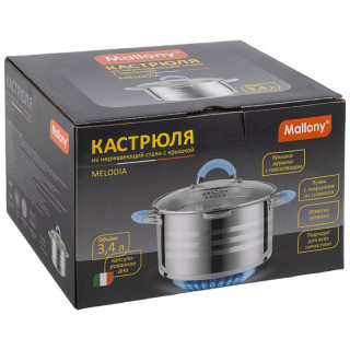Кастрюля MELODIA (3.4л, с крышкой) MALLONY 109008-3