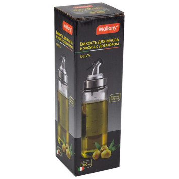Емкость для масла и уксуса OLIVA 300мл стеклянная с дозатором MALLONY 109037-3