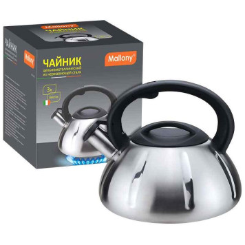 Чайник металлический со свистком MAL-066 MALLONY 910086