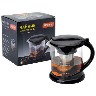 Чайник заварочный Decotto-1000 с пластиковой ручкой MALLONY 910108