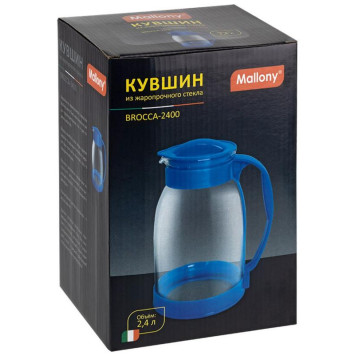 Кувшин Brocca-2400 из жаропрочного стекла с пластиковой ручкой MALLONY 910147-4