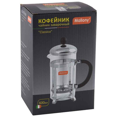 Чайник/кофейник (кофе-пресс) 'Классик' Т002-600ML MALLONY 950144-1