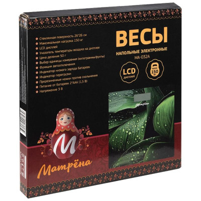 Весы напольные МАТРЕНА MA-032A (150кг) цветок МАТРЕНА 110016-3