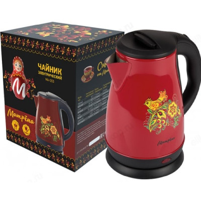 Чайник металлический МАТРЕНА МА-003 1,7л бордовый хохлома 006750-2