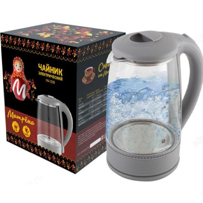 Чайник стеклянный Матрёна МА-009 серый 2л-4
