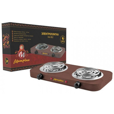Плитка электрическая коричневый, 2 конф. (006058) МАТРЕНА МА-062