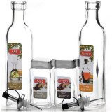 Бутылки для масла/специй в наборе МВ 26675 4 пр стекло
