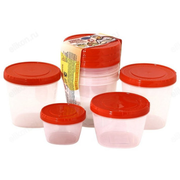 Набор банок пластик 4шт МИКС-2