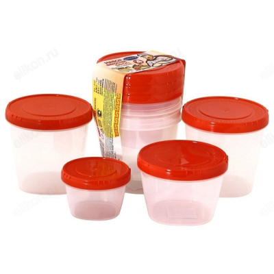 Набор банок пластик 4шт МИКС-2