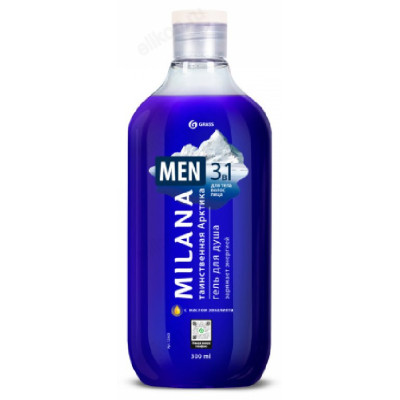 Гель для душа MILANA  MEN Таинственная арктика с маслом эвкалипта (флакон 300 мл) 125653