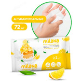 Салфетки влажные MILANA антибактериальные Лимонный десерт 72шт IT-0574 Салфетки влажные MILANA антибактериальные Лимонный десерт 72шт IT-0574