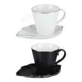 Набор чайный MILLIMI Лист блек/вайт 802-094 2пр