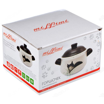 Горшочек для запекания MILLIMI Черный кот 500мл 820-694-1