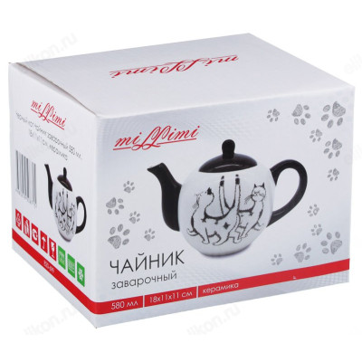 Чайник заварочный керамика MILLIMI Черный кот 820-699 580мл-1