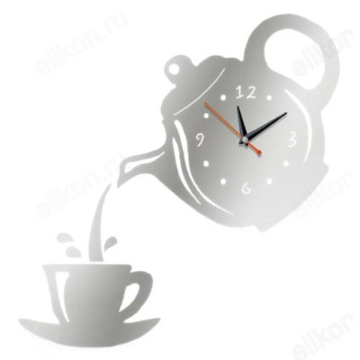 Часы настенные Mirron 3D-T188 C, пластик, серебристые-1