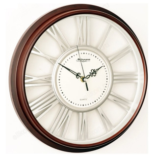 Часы настенные Mirron S66 ТДБЗ, пластик, коричневые