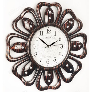 Часы настенные Mirron 9065А ТДБ, пластик, коричневые