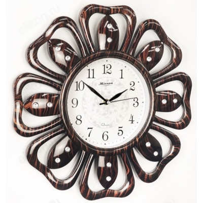 Часы настенные Mirron 9065А ТДБ, пластик, коричневые