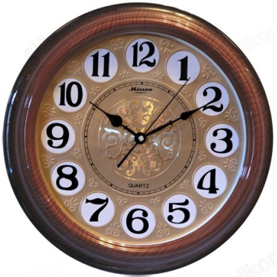 Часы настенные Mirron Р2880С, пластик, коричневые
