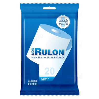 Бумага туалетная Mon Rulon, 20 шт, влажная