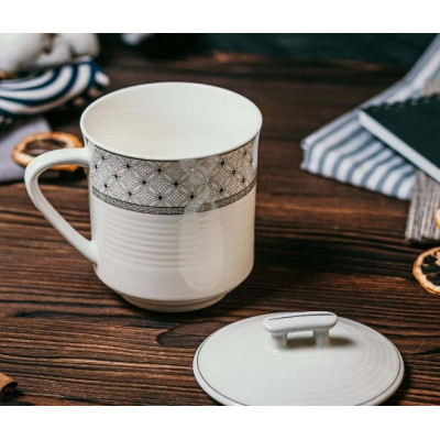 Кружка с крышкой MCC-005/037/012 370мЛ узор