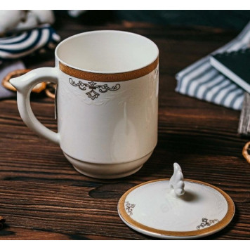 Кружка с крышкой MCC-005/037/013 370мЛ греч.узор