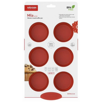Форма для 6 круглых маффинов (30x18x4.3см, силиконовая) серия MILA NADOBA 762016-1